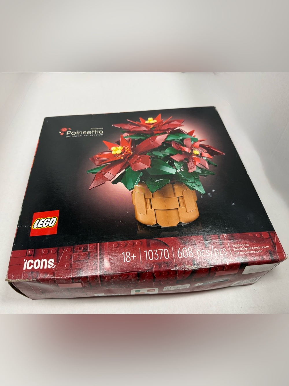 LEGO Icons Botanical Collection Poinsettia 10370 608 Pieces New